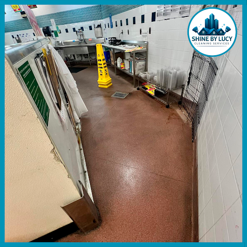 Deep cleaning of a commercial kitchen floor in Springfield, MA