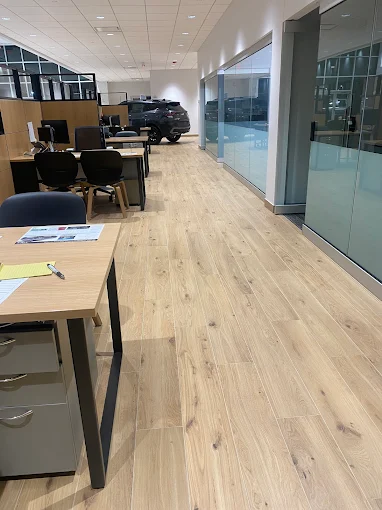 Polished office floor after professional cleaning in Springfield, MA